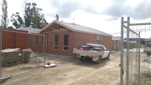 Looking from the front at the finished brickwork